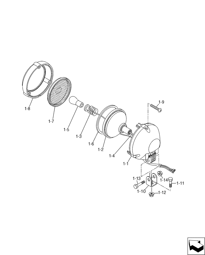 Схема запчастей Case CX17B - (05-006[02]) - LIGHT ASSY (55) - ELECTRICAL SYSTEMS