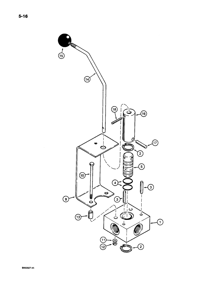 Схема запчастей Case 1085C - (5-16) - STEERING REVERSAL VALVE AND MOUNTING (05) - STEERING