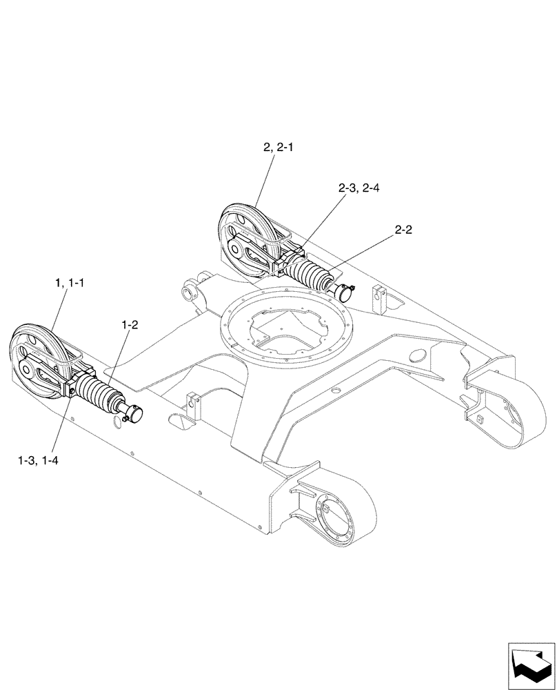 Схема запчастей Case CX36B - (02-007[01]) - IDLER ASSY, CRAWLER (48) - TRACKS & TRACK SUSPENSION