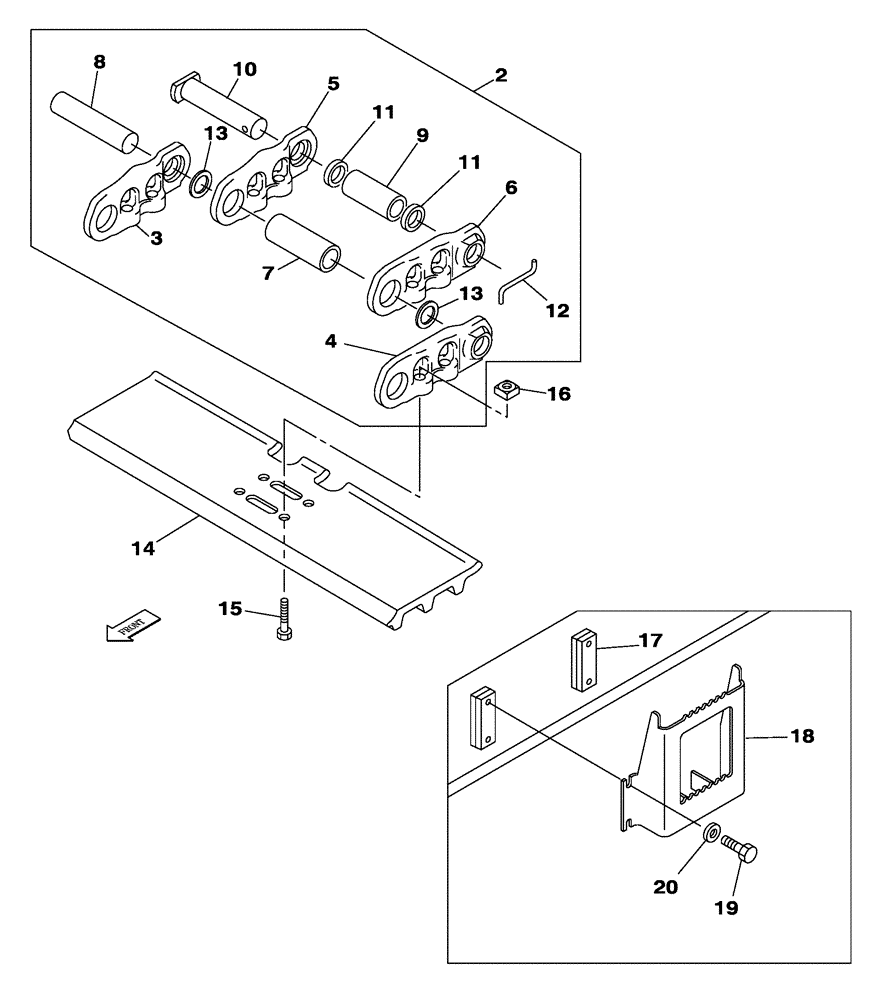 Схема запчастей Case CX470C - (05-008-00[01]) - TRACK - 900 MM - FOOTSTEP (04) - UNDERCARRIAGE