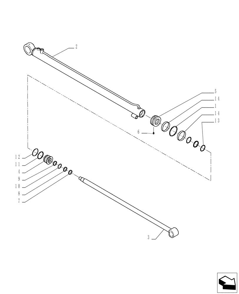 Схема запчастей Case TX1055 - (1.11.2[03]) - COMPENSATION CYLINDER - COMPONENTS - ASN XXX (35) - HYDRAULIC SYSTEMS