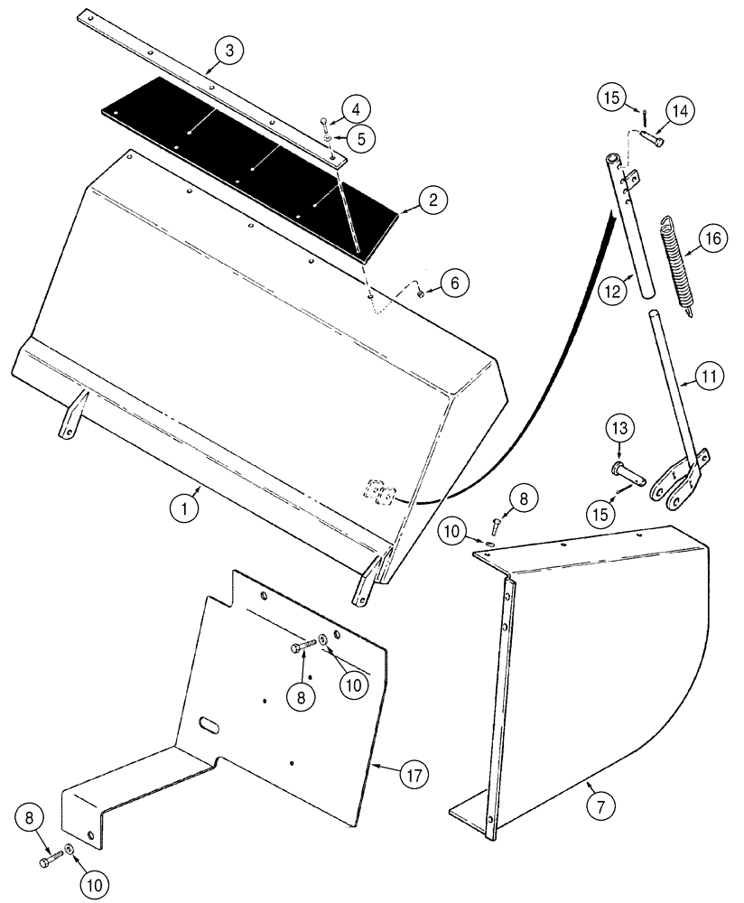 Схема запчастей Case TF300B - (09-05) - DIRT DEFLECTOR GUARD, CHAIN (09) - CHASSIS/ATTACHMENTS