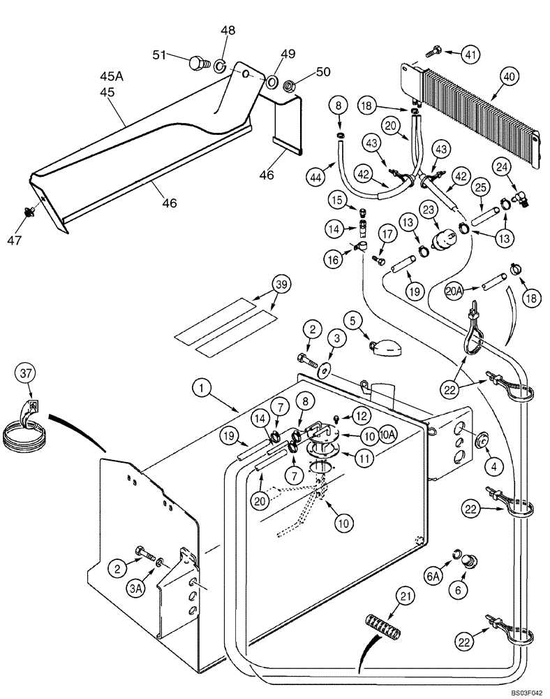 Схема запчастей Case 590SM - (03-01) - FUEL LINES, RESERVOIR - FILTER, IN-LINE FUEL (03) - FUEL SYSTEM