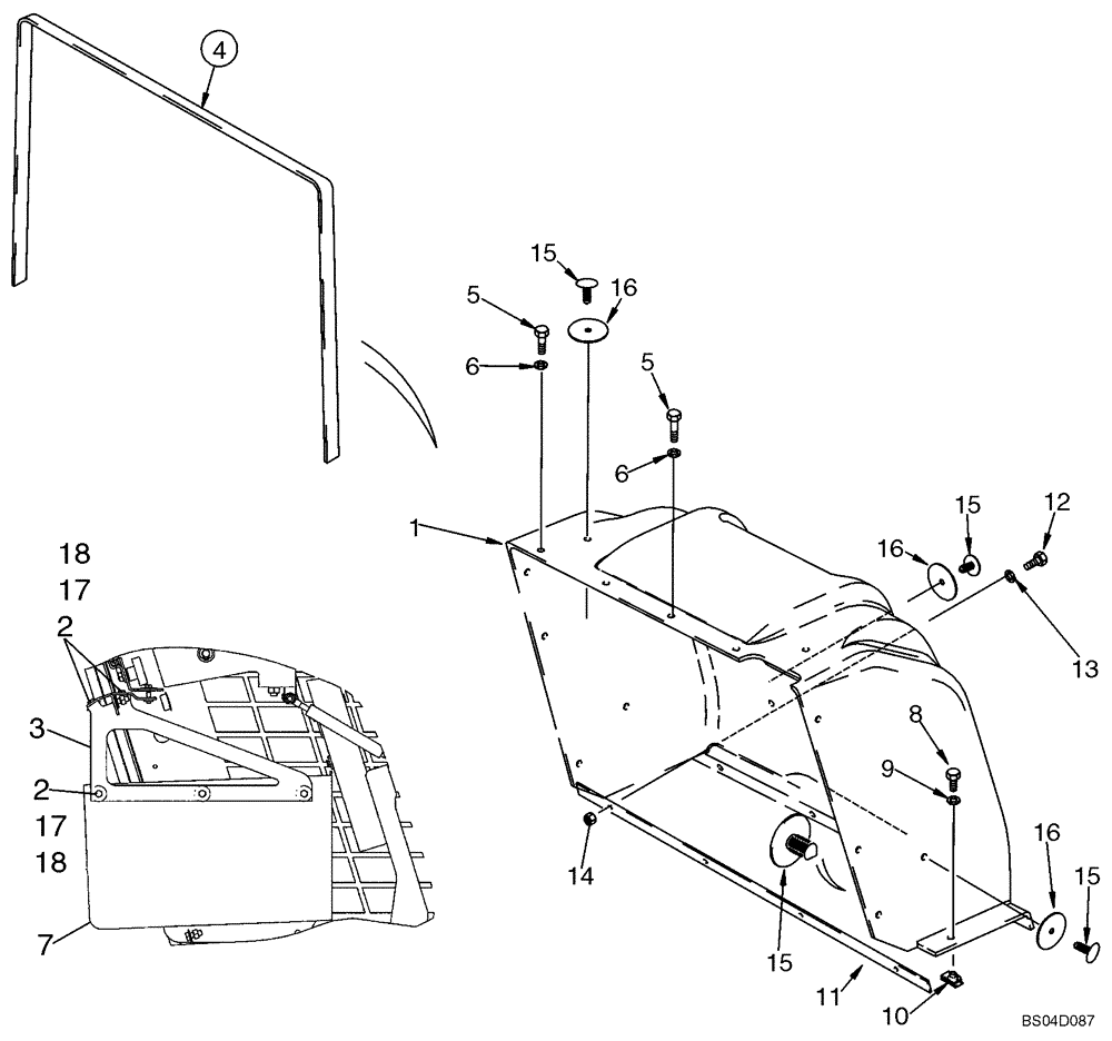 Схема запчастей Case 445CT - (09-26) - HEAT SHIELD (09) - CHASSIS