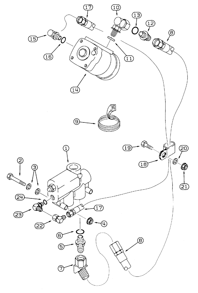 Схема запчастей Case 460 - (5-06) - FRONT STEERING HYDRAULIC CIRCUIT, PRIORITY FLOW DIVIDER TO STEERING CONTROL VALVE (05) - STEERING