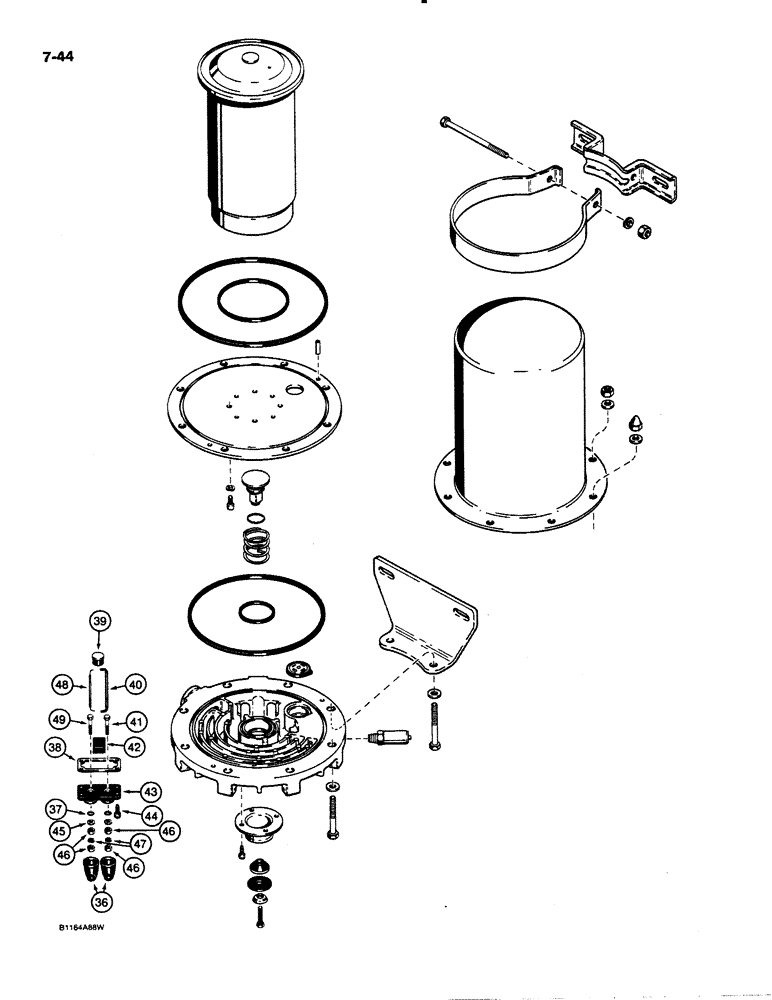 Схема запчастей Case 621 - (7-44) - AIR DRYER, L124681 (07) - BRAKES