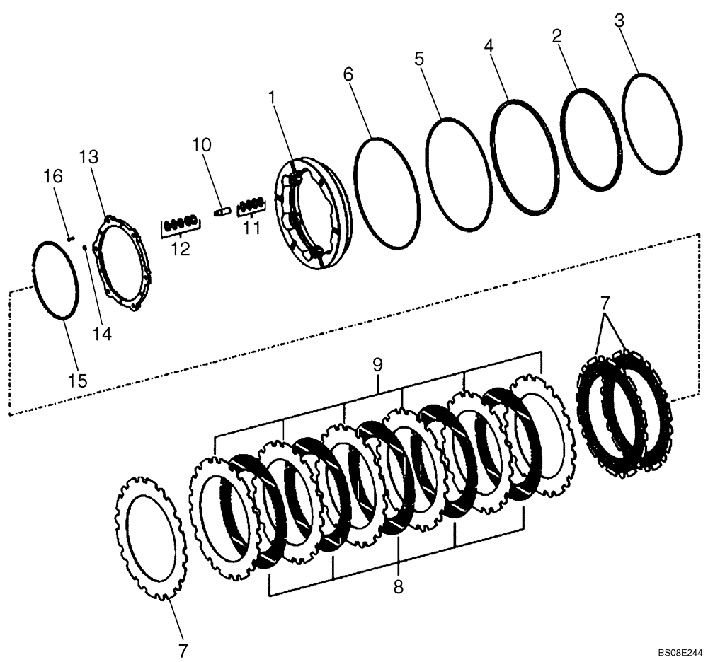 Схема запчастей Case 821E - (06-50A) - AXLE, REAR - HUB, DISC BRAKES - P.I.N. N8F203870 AND AFTER (06) - POWER TRAIN