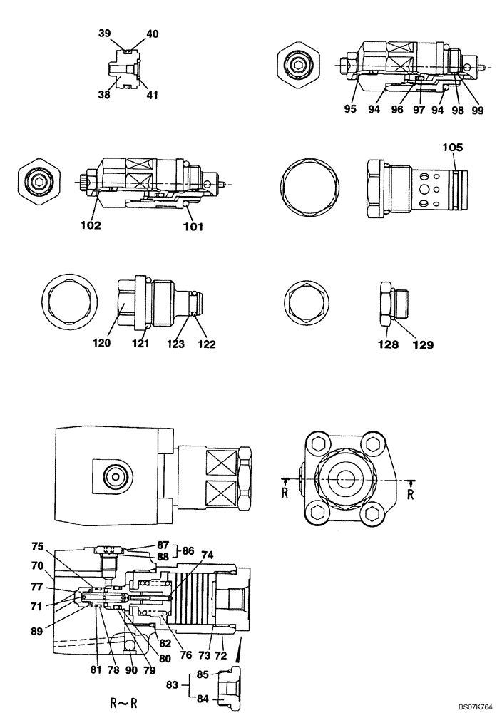 Схема запчастей Case CX225SR - (08-82) - VALVE ASSY, CONTROL (08) - HYDRAULICS