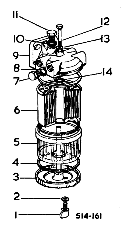 Схема запчастей Case 500 - (12-084) - FUEL FILTER AGGLOMERATOR DIESEL ENGINE No Description