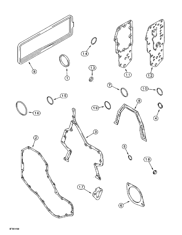 Схема запчастей Case 860 - (2-50) - GASKET KIT - CYLINDER BLOCK, 4T-390 EMISSIONS CERTIFIED ENGINE (02) - ENGINE