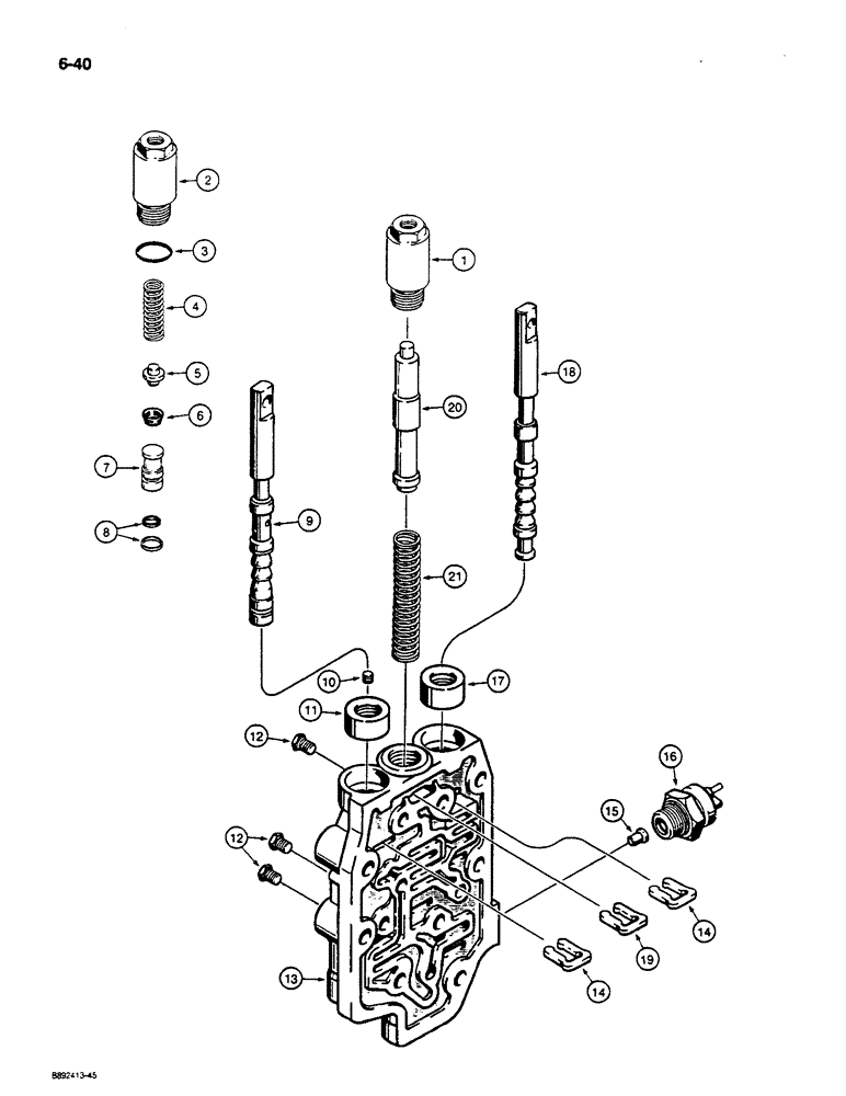 Схема запчастей Case W14C - (6-40) - TRANSMISSION, CONTROL VALVE ASSEMBLY (06) - POWER TRAIN