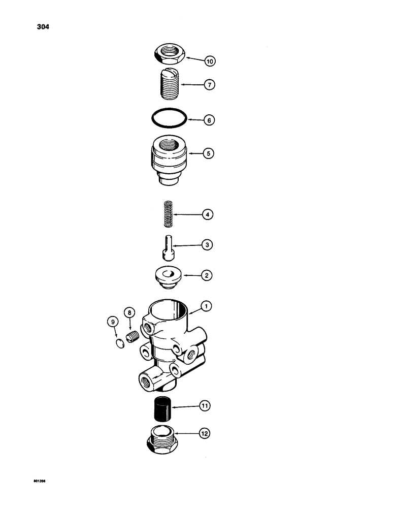 Схема запчастей Case W24C - (304) - BRAKE SYSTEM, N7281 AIR COMPRESSOR GOVERNOR (07) - BRAKES