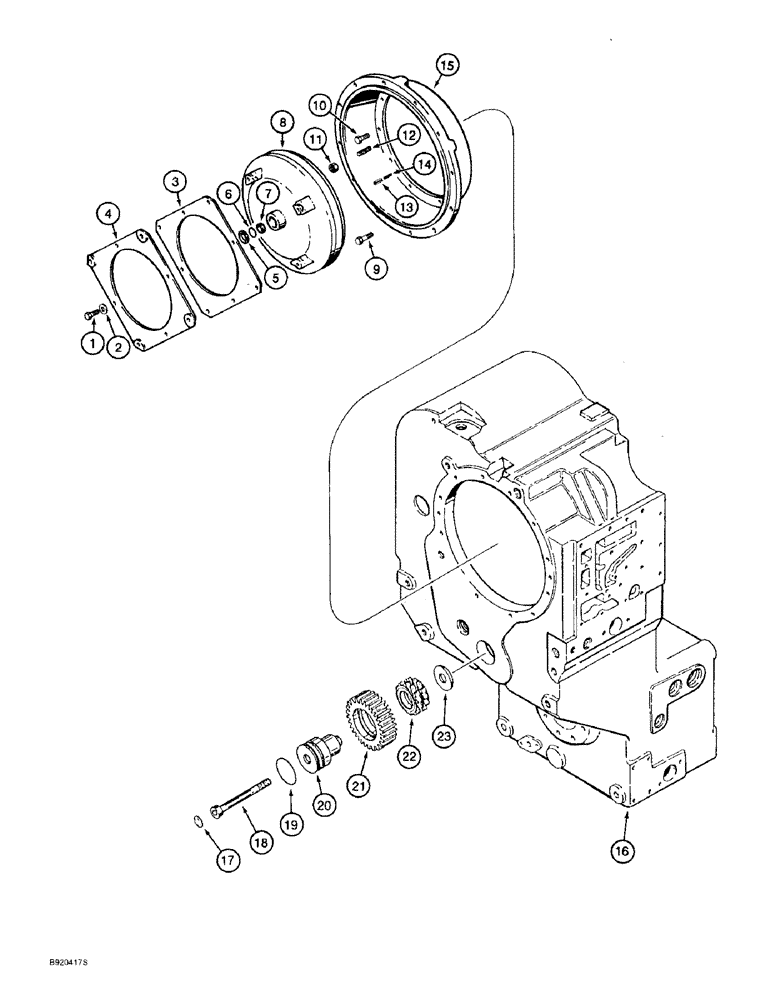 Схема запчастей Case 821B - (6-10) - TRANSMISSION ASSEMBLY, IDLER GEAR, CONVERTER AND COVER (06) - POWER TRAIN