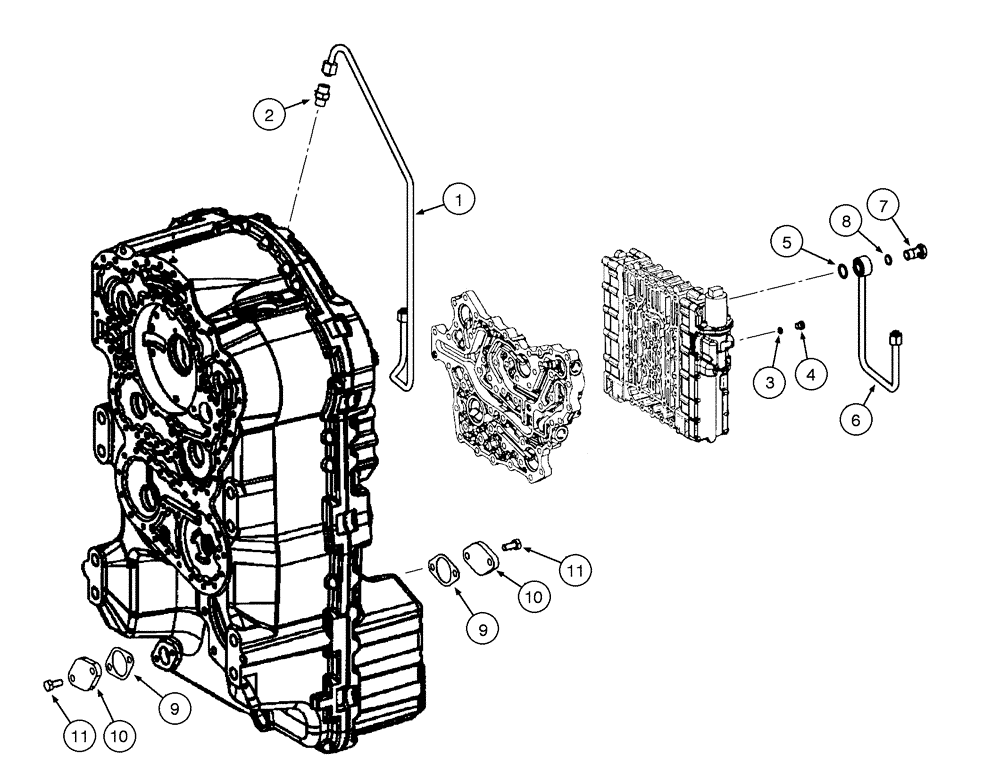 Схема запчастей Case 845 - (06-36[01]) - TRANSMISSION - TUBES (06) - POWER TRAIN