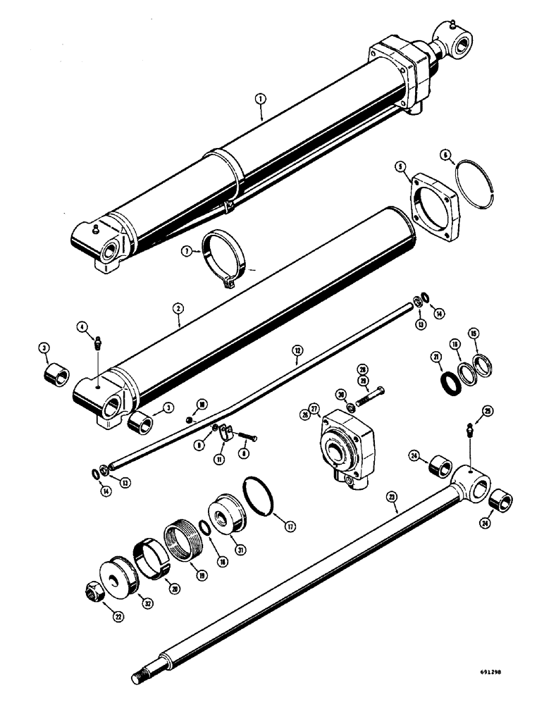 Схема запчастей Case W7 - (274) - A17326 AND A17327 LOADER LIFT CYLINDER (08) - HYDRAULICS