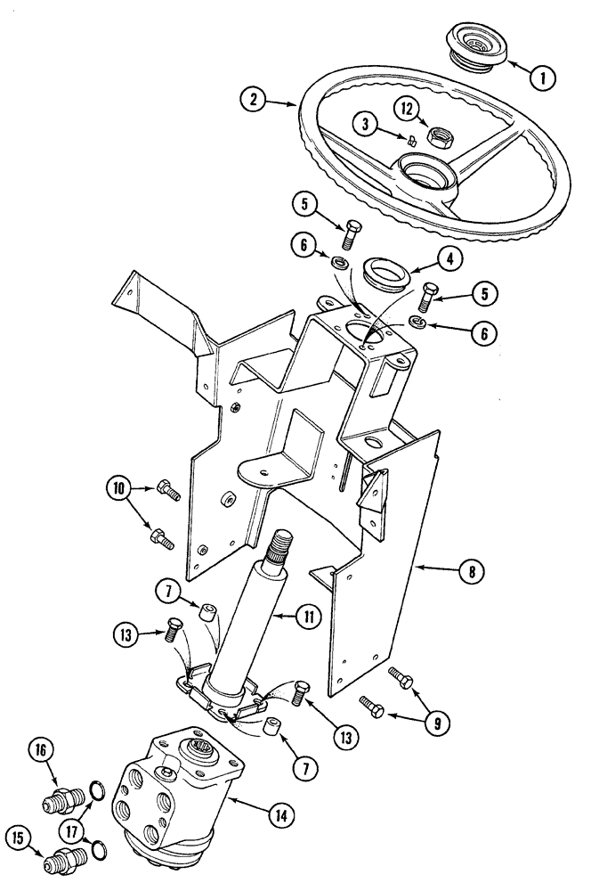 Схема запчастей Case 380B - (5-02) - STEERING WHEEL, SUPPORT AND VALVE (05) - STEERING