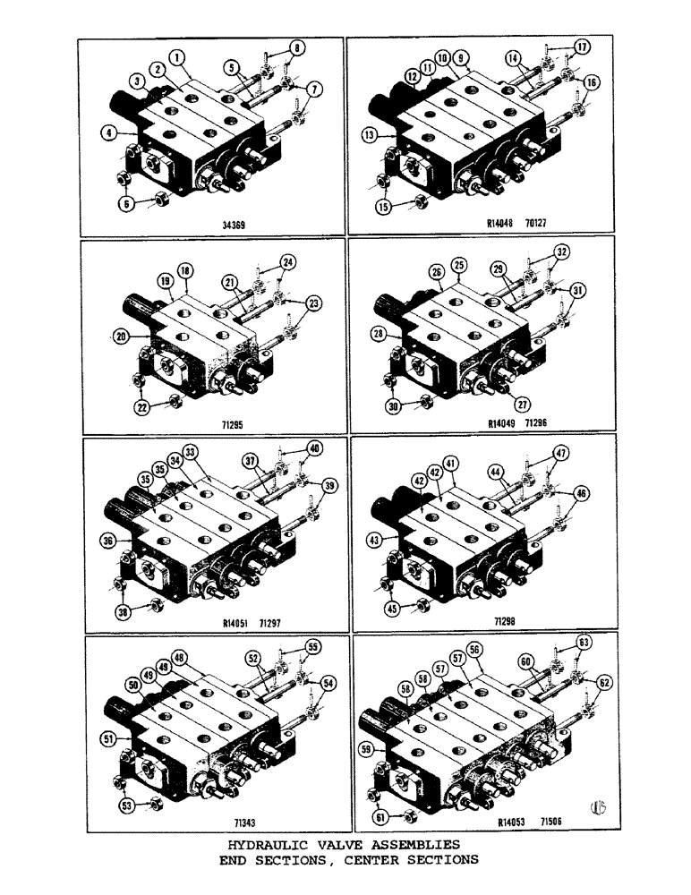 Схема запчастей Case 1000C - (338) - HYDRAULIC VALVE ASSEMBLIES, ENDS SECTION, CENTER SECTIONS (07) - HYDRAULIC SYSTEM