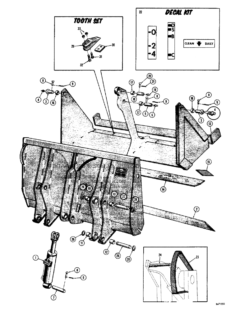 Схема запчастей Case 310G - (206) - DROTT 4-IN-1 BUCKET (05) - UPPERSTRUCTURE CHASSIS