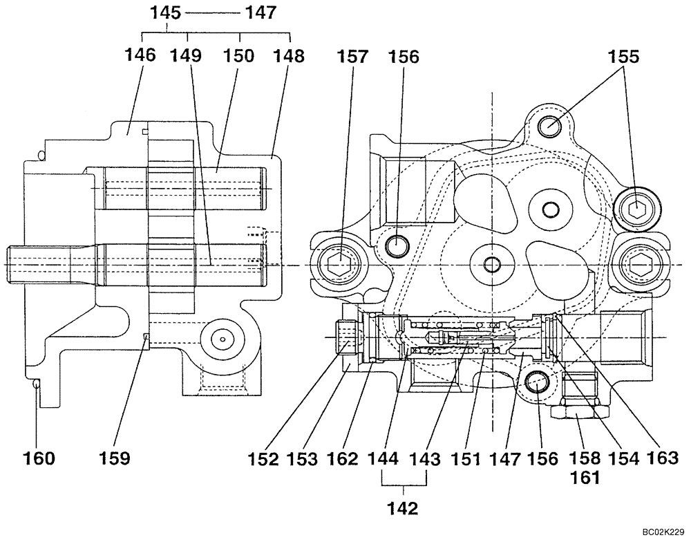 Схема запчастей Case CX460 - (08-66) - PUMP ASSY, HYDRAULIC - DRIVE (08) - HYDRAULICS