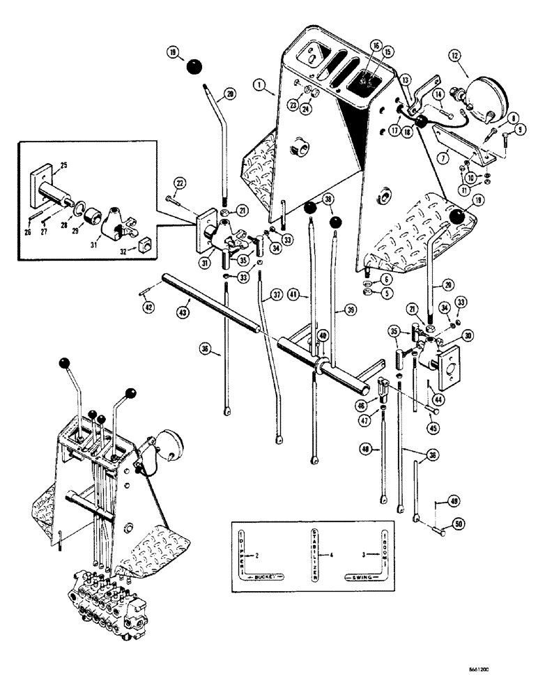 Схема запчастей Case 33 - (112) - TWIN LEVER BACKHOE CONTROL 