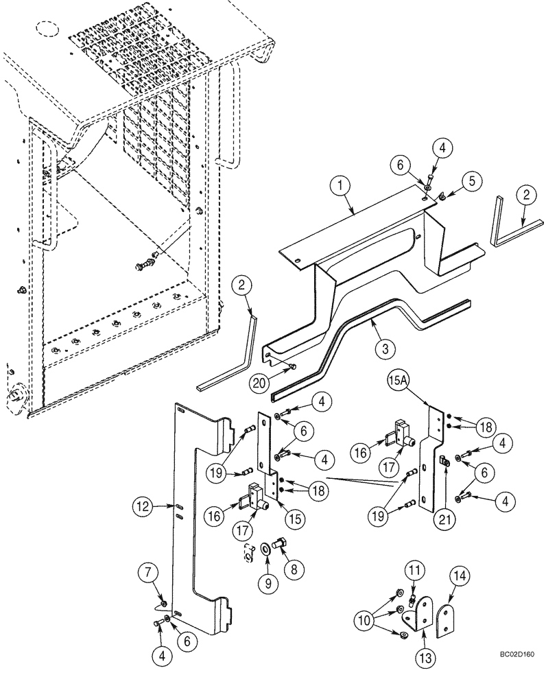 Схема запчастей Case 85XT - (09-33) - DOOR, FRONT - MOUNTING, FRAME (09) - CHASSIS