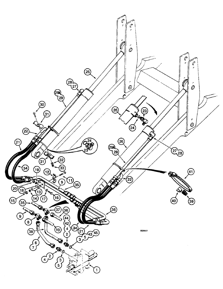 Схема запчастей Case W14 - (466) - LOADER BUCKET HYDRAULIC CIRCUIT, VALVES ARE MARKED WITH CASE PART NUMBER (08) - HYDRAULICS