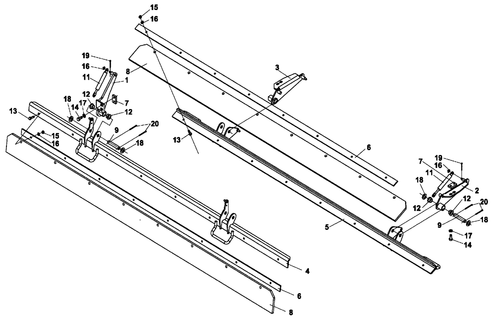 Схема запчастей Case DV213 - (44.100.01[02]) - TILTABLE SMOOTH DRUM SCRAPER-OPTIONAL (GROUP 56-ND135196) (44) - WHEELS