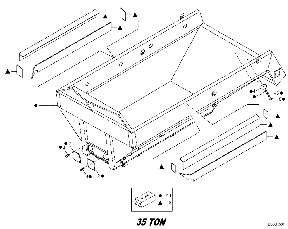 Схема запчастей Case 335B - (72A01020724[001]) - DUMP BODIES, NON STANDARD (84131651) (19) - OPTIONS