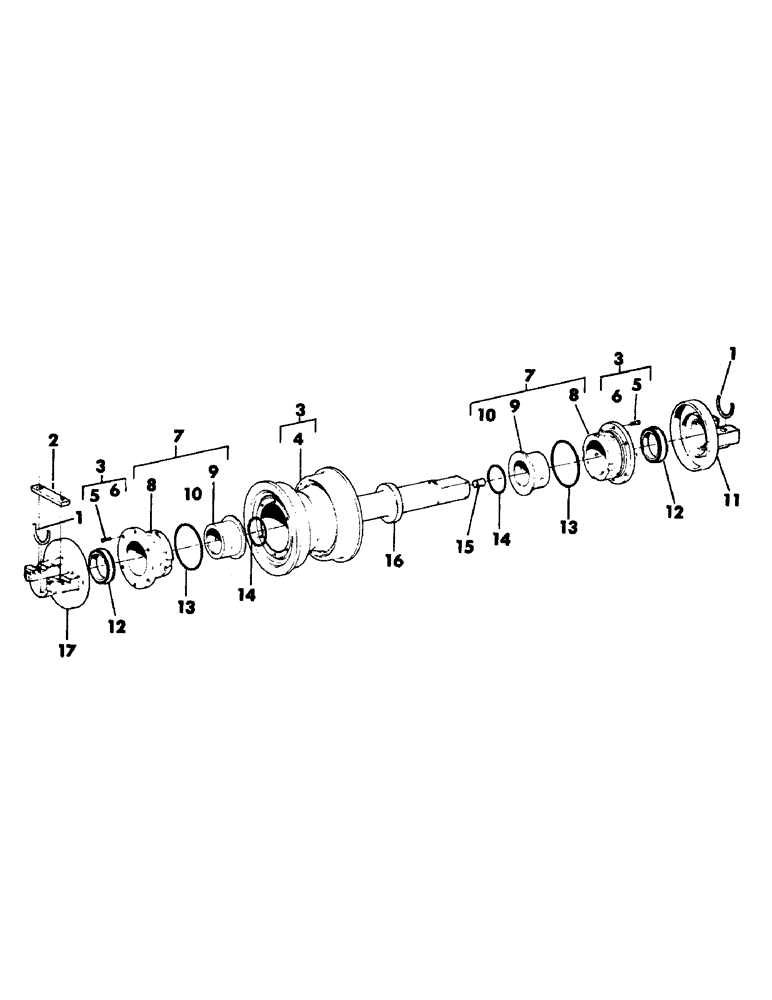 Схема запчастей Case 50 - (012) - SINGLE FLANGE TRACK ROLLER (48) - TRACKS & TRACK SUSPENSION