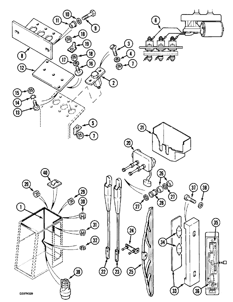 Схема запчастей Case 220B - (4-30) - CAB ELECTRICAL COMPONENTS, P.I.N. 74441 THROUGH 74597, P.I.N. 03201 THROUGH 03047 (04) - ELECTRICAL SYSTEMS