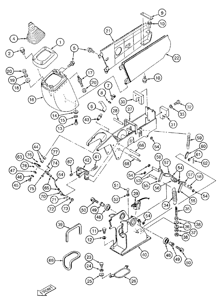 Схема запчастей Case 9050B - (9-042) - LEFT-HAND CONTROL CONSOLE ASSEMBLY (09) - CHASSIS/ATTACHMENTS