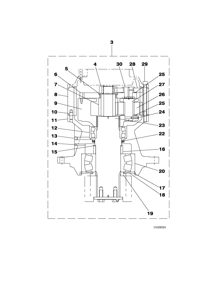 Схема запчастей Case CX460 - (08-73) - GEAR ASSY, REDUCTION - MOTOR, SWING (08) - HYDRAULICS