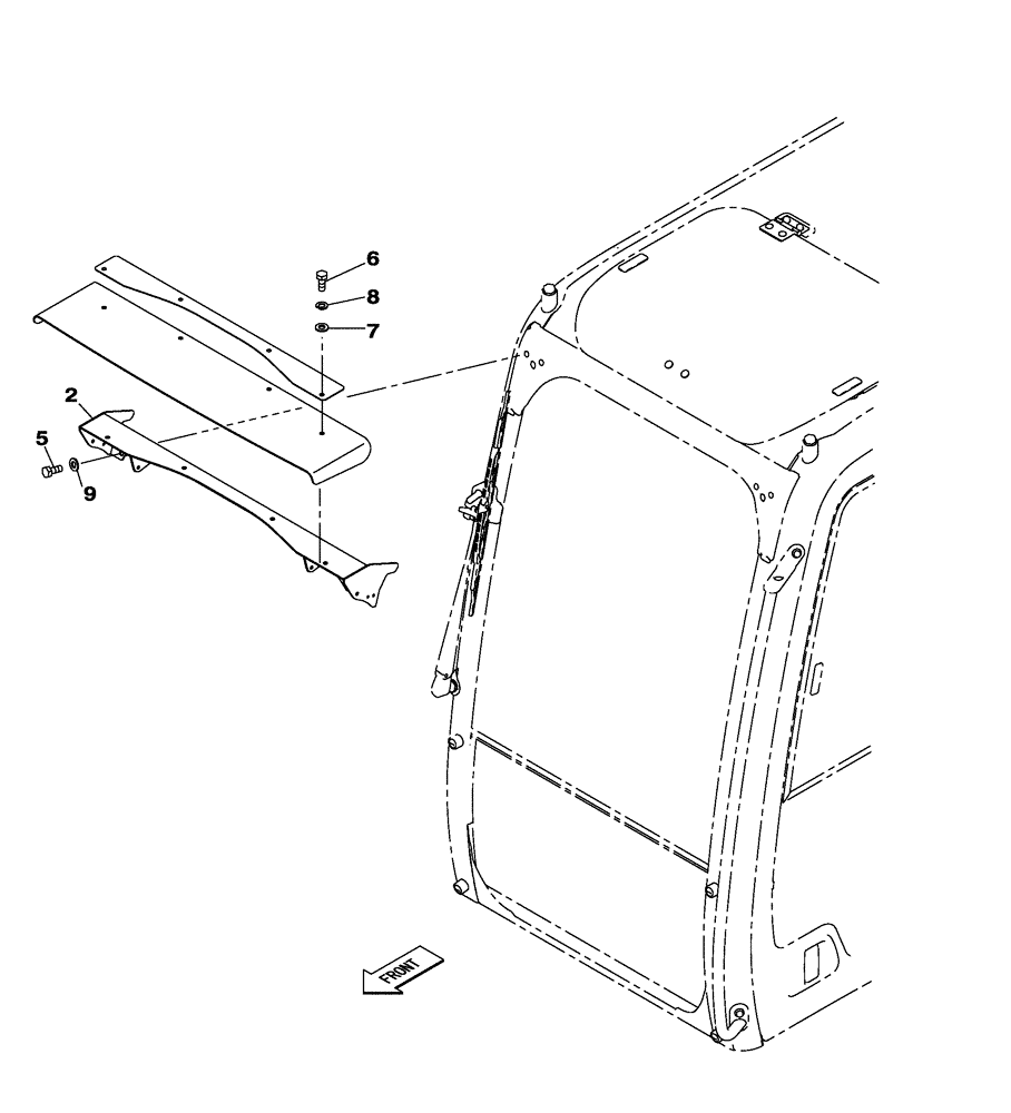 Схема запчастей Case CX300C - (09-034-00[01]) - CAB - VISOR (09) - CHASSIS/ATTACHMENTS