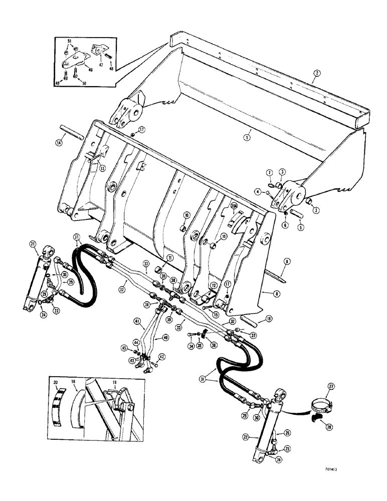 Схема запчастей Case 350 - (360) - D51664 4-IN-1 BUCKET (05) - UPPERSTRUCTURE CHASSIS