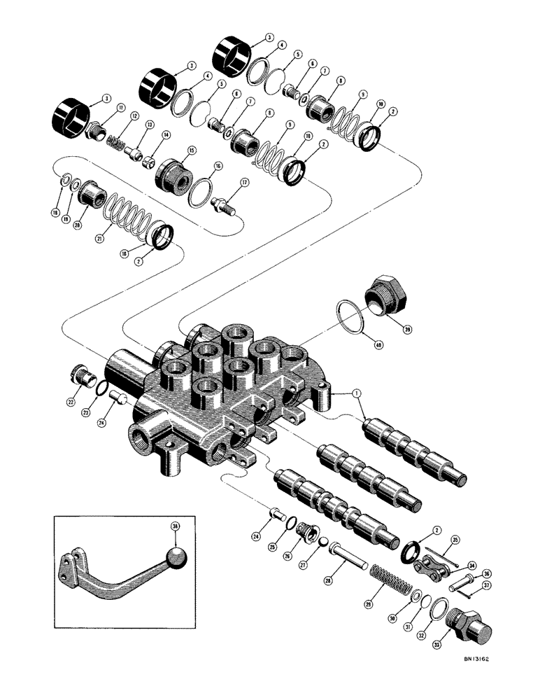 Схема запчастей Case 420C - (172) - D29111 HYDRAULIC CONTROL VALVE (07) - HYDRAULIC SYSTEM