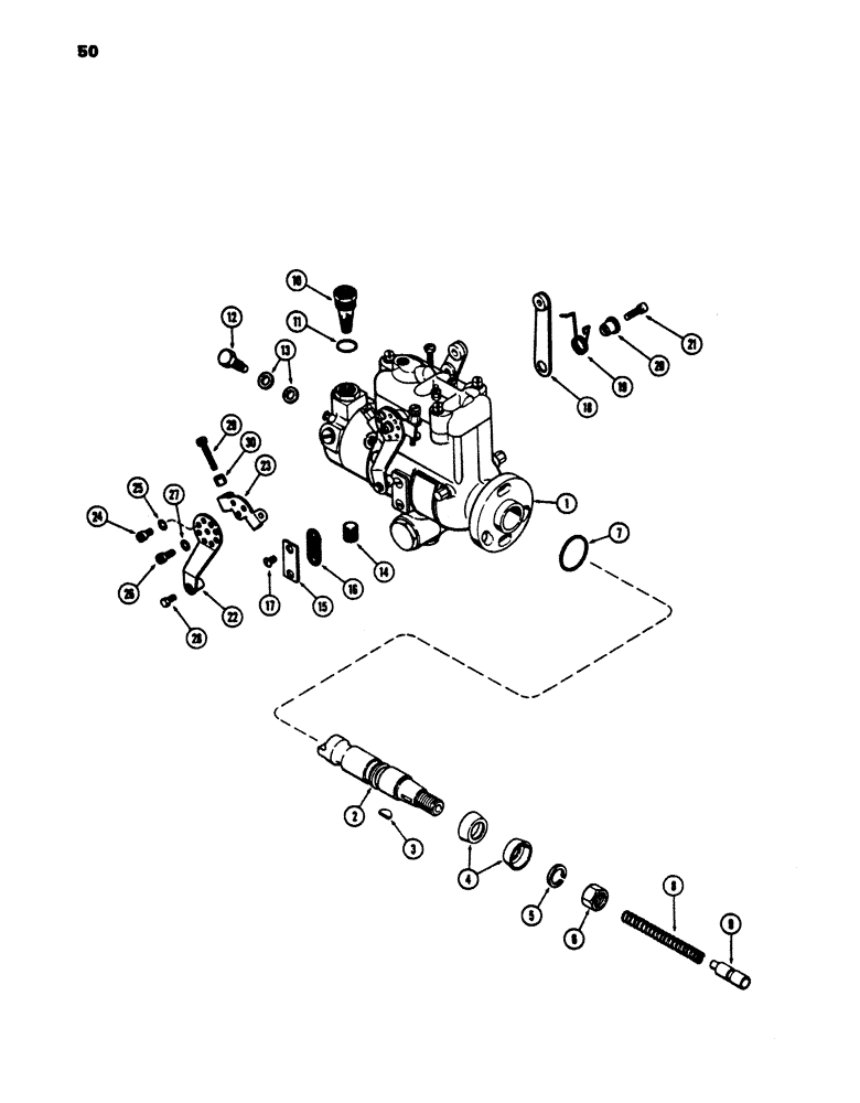 Схема запчастей Case 450 - (050) - A35775 INJECTION PUMP, (188) DIESEL ENGINE, USED PRIOR TO ENG. S.N. 2617460 (02) - FUEL SYSTEM