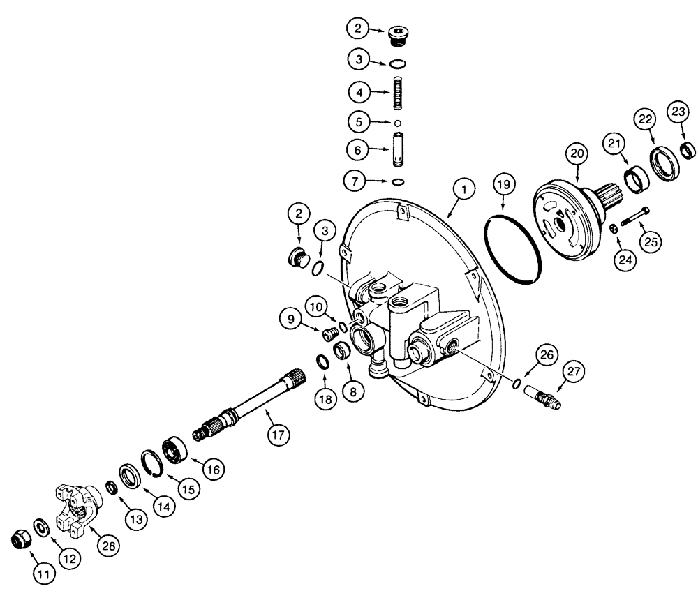 Схема запчастей Case 550H - (6-02) - HOUSING, TORQUE CONVERTER (06) - POWER TRAIN