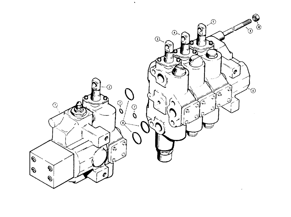 Схема запчастей Case 1450 - (296[1]) - R40276 4 SPOOL VALVE TILT DOZER WITH DUAL PULL BEHIND (08) - HYDRAULICS