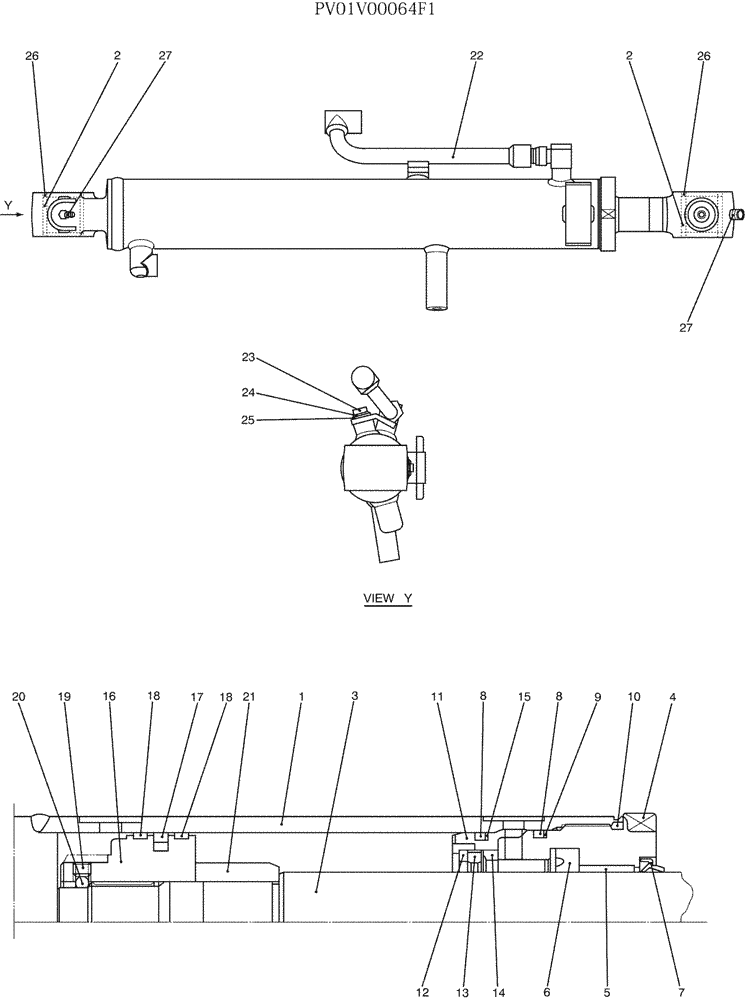 Схема запчастей Case CX27B - (07-031) - CYLINDER ASSY, BOOM (CAB) (35) - HYDRAULIC SYSTEMS