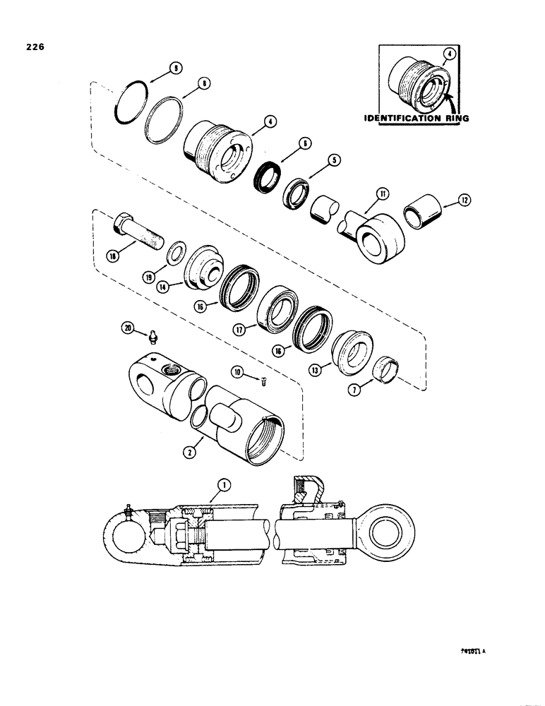 Схема запчастей Case 35 - (226) - G33443 AND G33444 LOADER LIFT CYLINDERS 