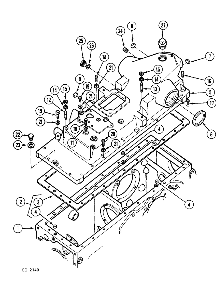 Схема запчастей Case 380B - (6-196) - REAR FRAME TOP COVER (06) - POWER TRAIN