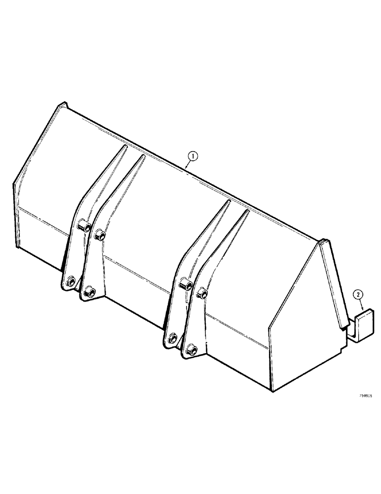 Схема запчастей Case 380CK - (176) - LOADER BUCKET (09) - CHASSIS/ATTACHMENTS