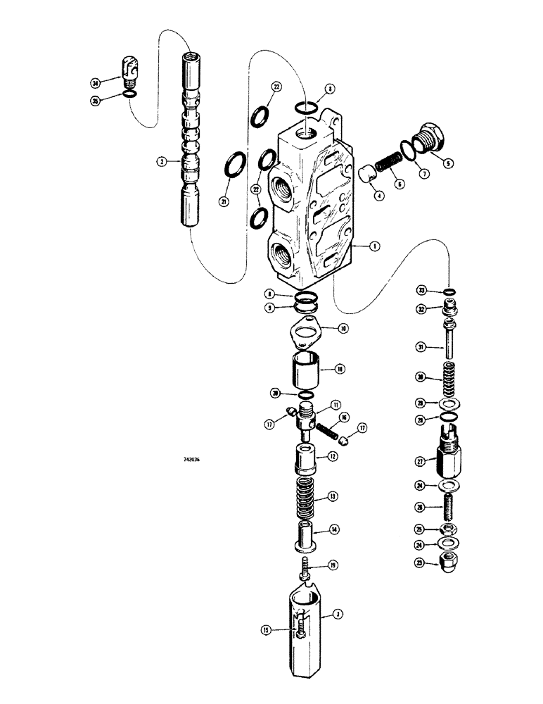 Схема запчастей Case 680CK - (276) - L46721 3 POINT HITCH VALVE, D45435 LIFT SECTION (35) - HYDRAULIC SYSTEMS