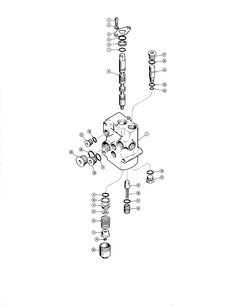 Схема запчастей Case 1830 - (152) - D65377 AUXILIARY CONTROL VALVE (1 SPOOL), PARKER HANNIFIN #VDP 11 69 (35) - HYDRAULIC SYSTEMS