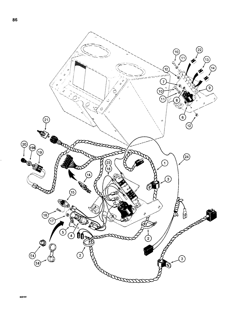 Схема запчастей Case 480C - (086) - ELECTRICAL CIRCUIT, MAIN HARNESS AND CONNECTIONS, TRACTOR SERIAL NUMBER 8967053 AND AFTER (55) - ELECTRICAL SYSTEMS