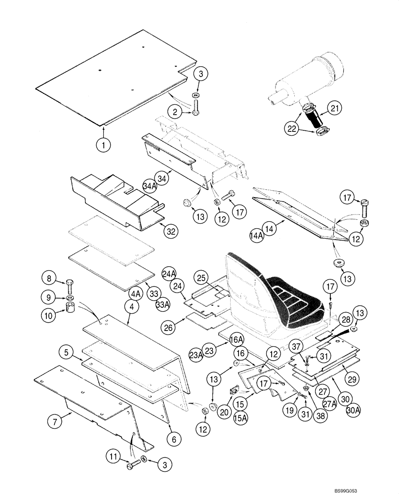 Схема запчастей Case 1845C - (09-41) - NOISE KIT (89DB EEC APPROVED) (09) - CHASSIS/ATTACHMENTS