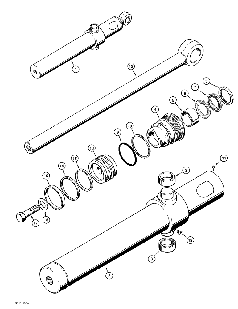 Схема запчастей Case 580SK - (8-119A) - LOADER BUCKET CYLINDERS (08) - HYDRAULICS