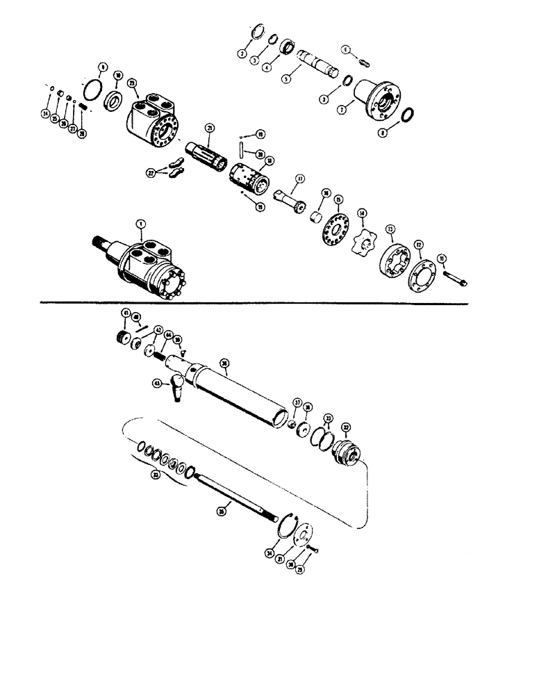 Схема запчастей Case 680CK - (092) - L13405 MANUAL STEERING PUMP, A55158 STEERING CYLINDER (41) - STEERING