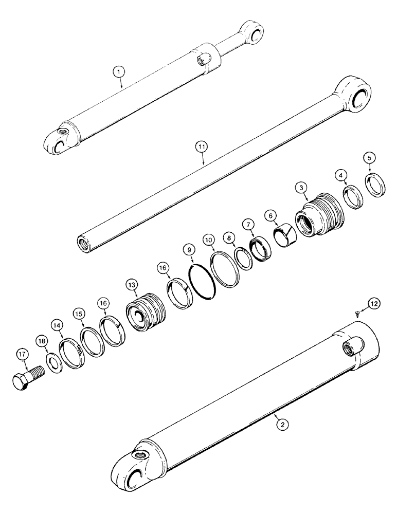 Схема запчастей Case 580SK - (8-362) - SIDESHIFT BACKHOE STABILIZER CYLINDERS (08) - HYDRAULICS