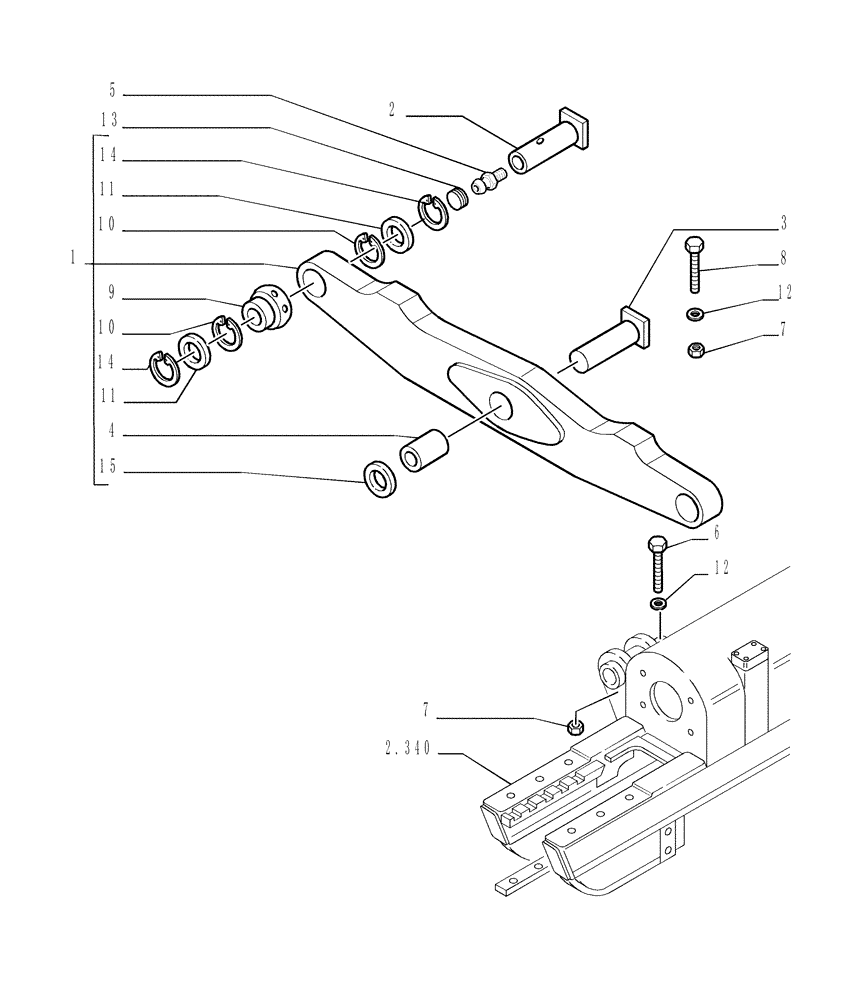 Схема запчастей Case 1850K - (2.345[01A]) - SUSPENSION LGP - VERSION (03) (07) - HYDRAULIC SYSTEM/FRAME